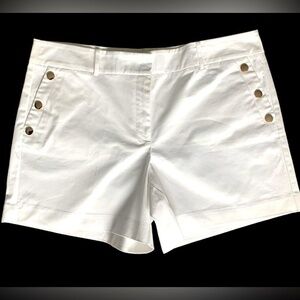 Ann Taylor White Mid Rise Sailor‎ Shorts Size 16 NWOT